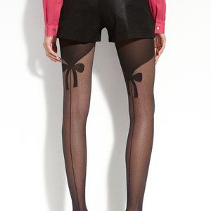 NWT Wolford Secret Bows Stockings in Black